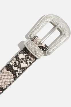 Belts-Dynamite Dotted Western Pin-Buckle Belt Grey