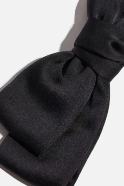 Hair Accessories-Dynamite Double Floppy Bow Hair Clip Black