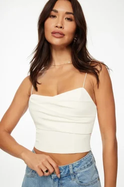 Blouses & Tops | Blouses & Tops-Dynamite Draped Cami Top White
