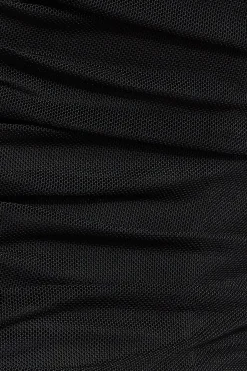 Blouses & Tops | Blouses & Tops-Dynamite Draped Mesh Corset Top Black