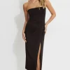 Dresses & Jumpsuits | Midi & Maxi Dresses-Dynamite Draped Midi Tube Dress Brown