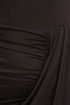 Dresses & Jumpsuits | Midi & Maxi Dresses-Dynamite Draped Midi Tube Dress Brown