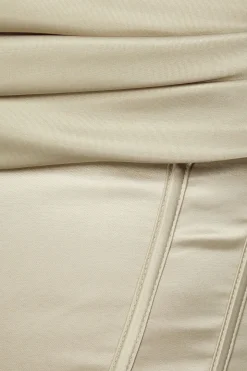 Blouses & Tops | Blouses & Tops-Dynamite Draped Satin Corset Top Brown