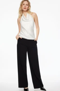 Blouses & Tops | Blouses & Tops-Dynamite Draped Satin Halter Top White