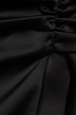 Skirts & Skorts | Skirts-Dynamite Draped Satin Mini Skirt Black
