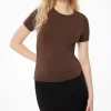 Tees & Tanks | Tees & Tanks-Dynamite Drea Crewneck T Shirt Brown