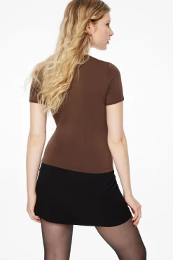 Tees & Tanks | Tees & Tanks-Dynamite Drea Crewneck T Shirt Brown