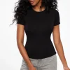 Tees & Tanks | Tees & Tanks-Dynamite Drea Jersey Crewneck T Shirt Black