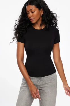 Tees & Tanks | Tees & Tanks-Dynamite Drea Jersey Crewneck T Shirt Black