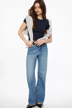 Tees & Tanks | Short Sleeve Tops-Dynamite Drea Jersey Crewneck T Shirt Blue
