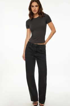 Tees & Tanks | Tees & Tanks-Dynamite Drea Jersey Crewneck T Shirt BLACK