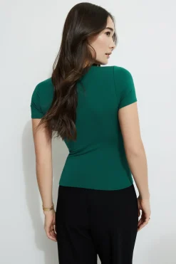 Tees & Tanks | Tees & Tanks-Dynamite Drea Jersey Crewneck T Shirt Green