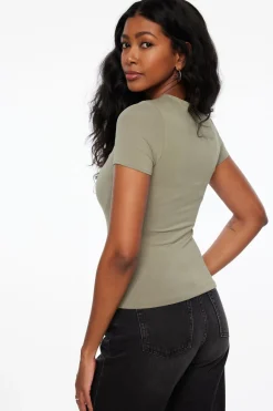Tees & Tanks | Tees & Tanks-Dynamite Drea Jersey Crewneck T Shirt Green