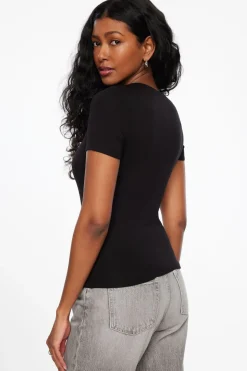 Tees & Tanks | Tees & Tanks-Dynamite Drea Jersey Crewneck T Shirt Black