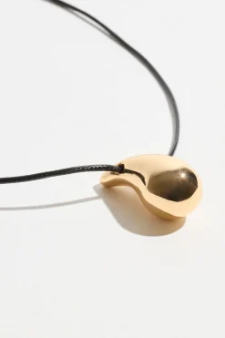 Necklaces-Dynamite Drop Pendant Cord Necklace Yellow