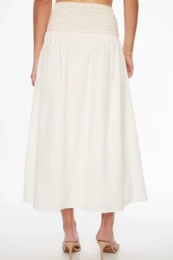 Skirts & Skorts | Skirts-Dynamite Drop Waist Smocked Maxi Skirt White