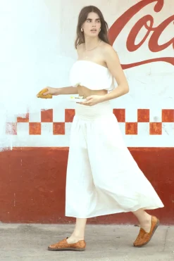 Skirts & Skorts | Skirts-Dynamite Drop Waist Smocked Maxi Skirt White