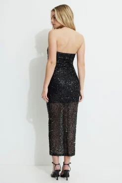 Dresses & Jumpsuits | New Dresses-Dynamite Elisa Sequin Maxi Tube Dress Black