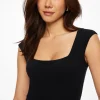 Tees & Tanks | Tees & Tanks-Dynamite Elle Open Back Jersey Bodysuit Black