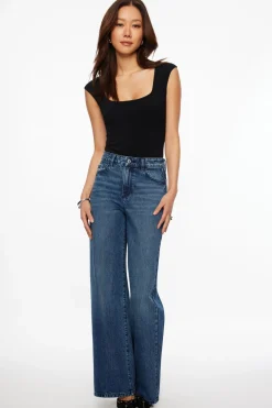 Tees & Tanks | Tees & Tanks-Dynamite Elle Open Back Jersey Bodysuit Black