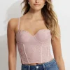 Tees & Tanks | Sleeveless Tops-Dynamite Embroidered Corset Top Pink