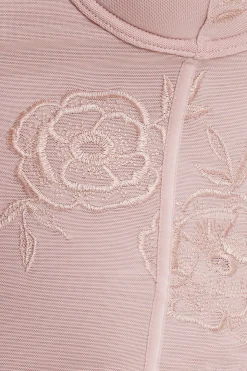Tees & Tanks | Sleeveless Tops-Dynamite Embroidered Corset Top Pink