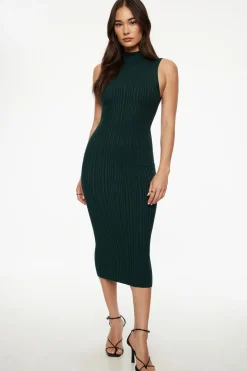 Dresses & Jumpsuits | New Dresses-Dynamite Emma Mock Neck Midi Dress Green