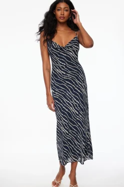 Dresses & Jumpsuits | Midi & Maxi Dresses-Dynamite Estera Cowl Neck Slip Maxi Dress Blue