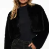 Coats & Jackets | Classic Coats-Dynamite Faux Fur Cropped Jacket Black