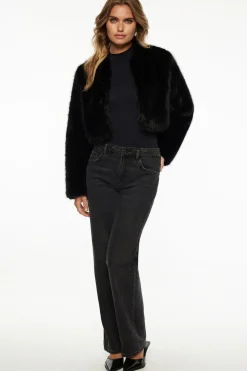 Coats & Jackets | Classic Coats-Dynamite Faux Fur Cropped Jacket Black