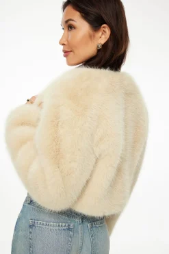 Coats & Jackets | Classic Coats-Dynamite Faux Fur Cropped Jacket Brown