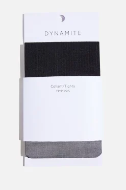 Socks & Tights-Dynamite Faux Knee High Ribbed Tights Black