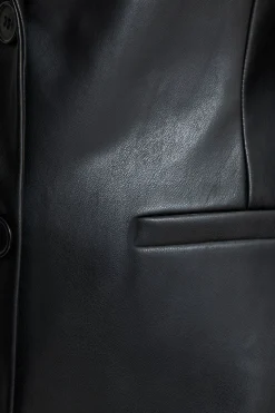 Coats & Jackets | Classic Coats-Dynamite Faux Leather Blazer Coat Black