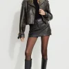 Skirts & Skorts | Skirts-Dynamite Faux Leather Mini Skort Brown