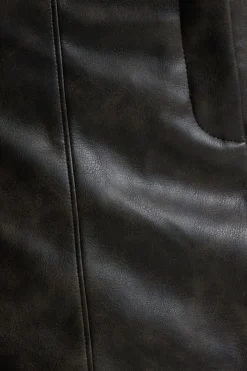 Skirts & Skorts | Skirts-Dynamite Faux Leather Mini Skort Brown