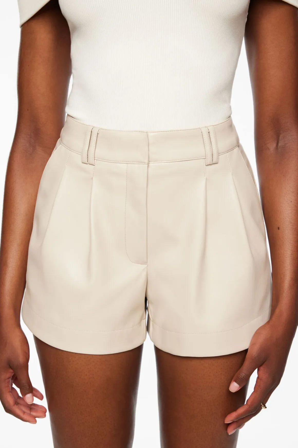 Shorts | Shorts-Dynamite Faux Leather Shorts Gray