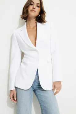 Blazers & Vests-Dynamite Fitted Single Breasted Blazer White