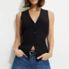 Blazers & Vests | Vests-Dynamite Fitted V-Neck Vest Black