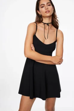 Dresses & Jumpsuits-Dynamite Flare Mini Dress Black
