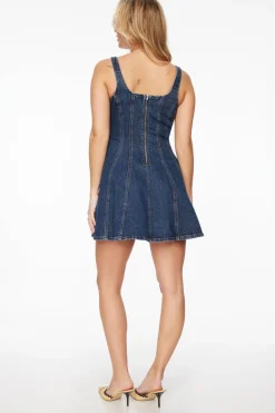 Jeans & Denim | Dresses & Jumpsuits-Dynamite Flared Denim Mini Dress Blue