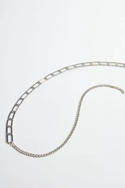 Belts-Dynamite Flat Link Chain Belt Grey