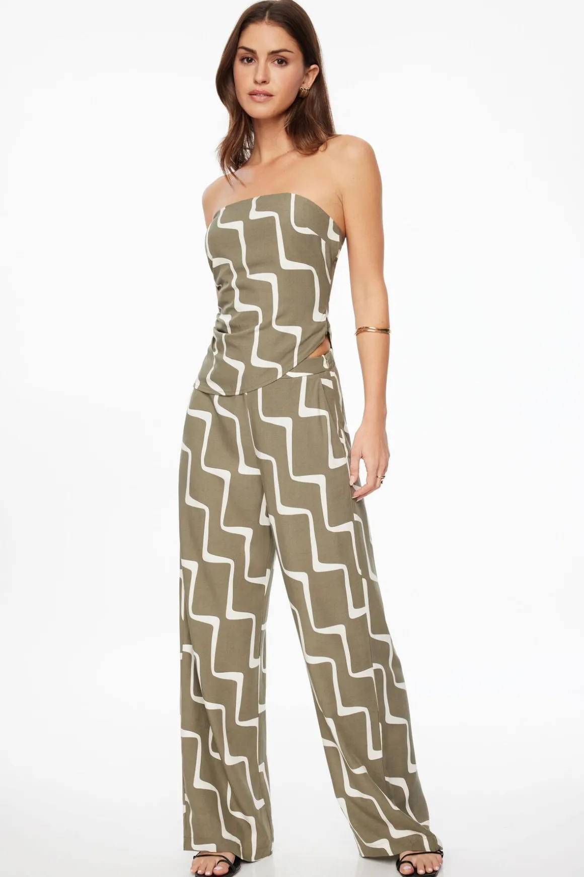 Pants | Wide Leg Pants-Dynamite Flo Wide Leg Linen Pants Green