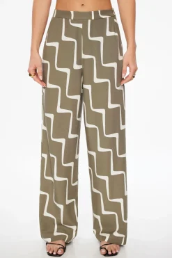 Pants | Wide Leg Pants-Dynamite Flo Wide Leg Linen Pants Green