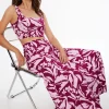 Skirts & Skorts | Skirts-Dynamite Floral Linen Maxi Skirt Pink