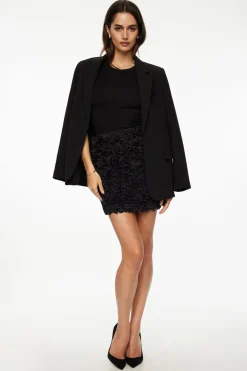 Skirts & Skorts | Online Exclusives-Dynamite Flower Appliqué Bodycon Mini Skirt Black