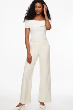 Sweaters & Cardigans | Sweaters-Dynamite Fold Over Off Shoulder Top White