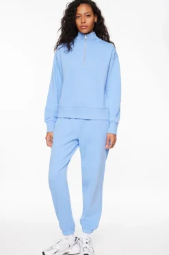 Pants-Dynamite French Terry Fleece Jogger Pants Blue