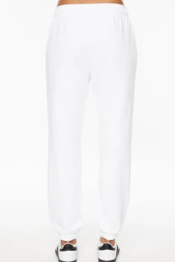 Pants-Dynamite French Terry Fleece Jogger Pants White