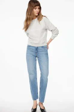 Sweaters & Cardigans | Long Sleeve Tops-Dynamite French Terry Graphic Sweatshirt Gray