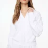Sweaters & Cardigans | Long Sleeve Tops-Dynamite French Terry Polo Sweatshirt White